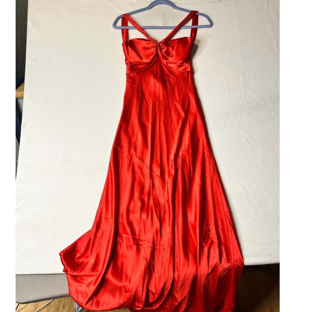 Vintage Red Faux Silk Dress by ZumZum by Niki Livas size 5/6 y2k Homecoming Prom